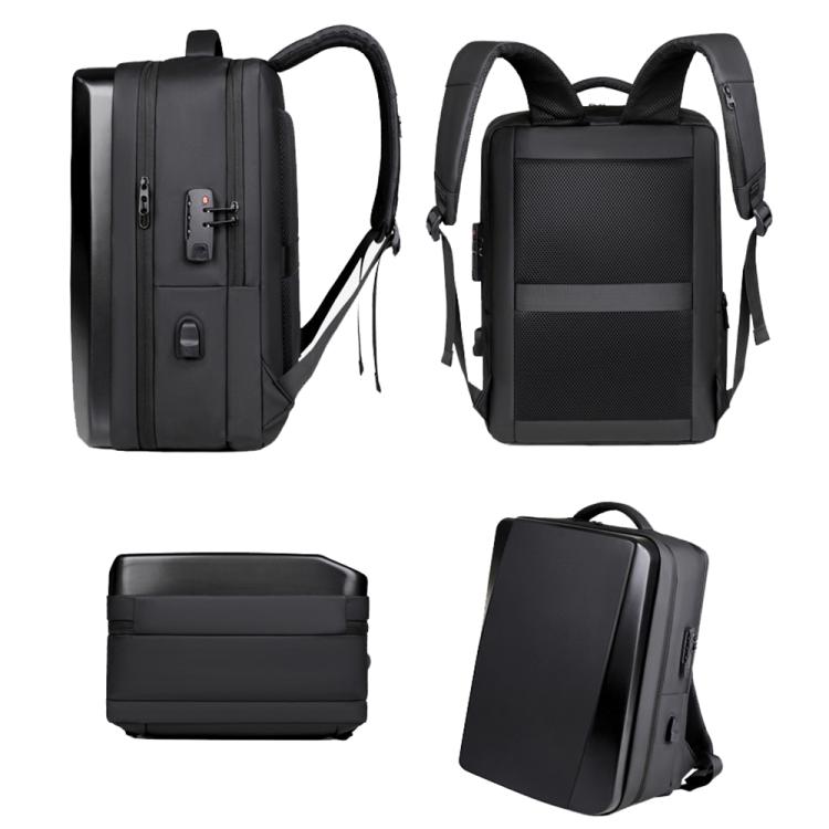 OUMANTU 966 Large-Capacity Waterproof Three-Dimensional Password Lock Laptop Backpack(Black) by OUMANTU