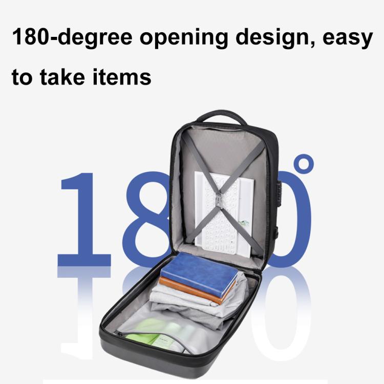 OUMANTU 966 Large-Capacity Waterproof Three-Dimensional Password Lock Laptop Backpack(Black) by OUMANTU