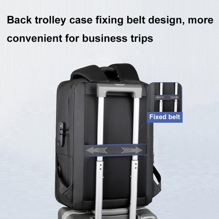 OUMANTU 966 Large-Capacity Waterproof Three-Dimensional Password Lock Laptop Backpack(Black) by OUMANTU