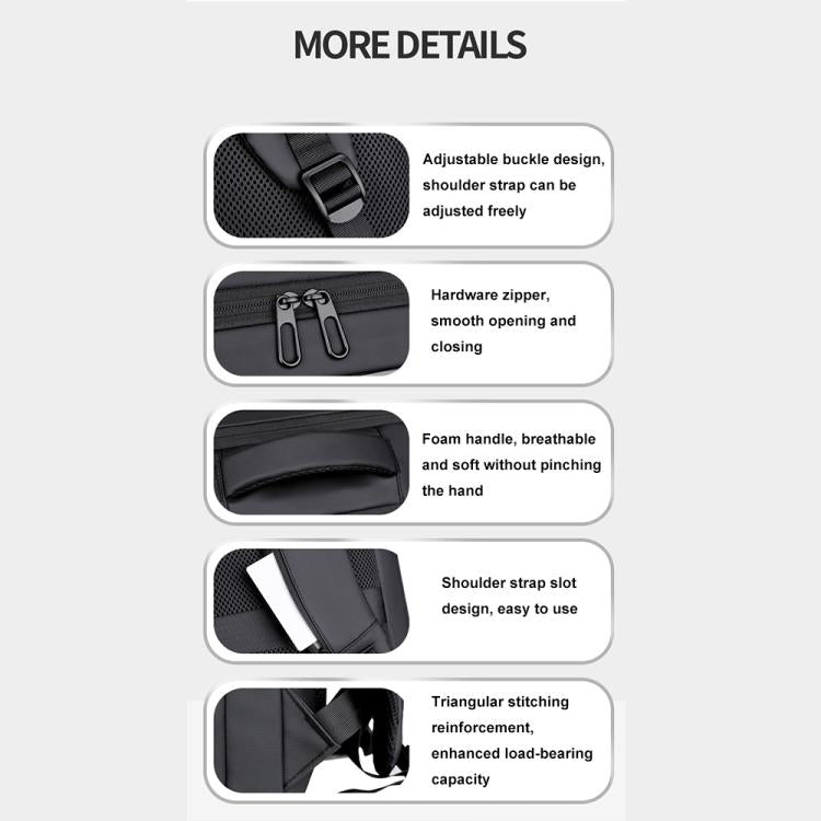 OUMANTU 966 Large-Capacity Waterproof Three-Dimensional Password Lock Laptop Backpack(Black) by OUMANTU