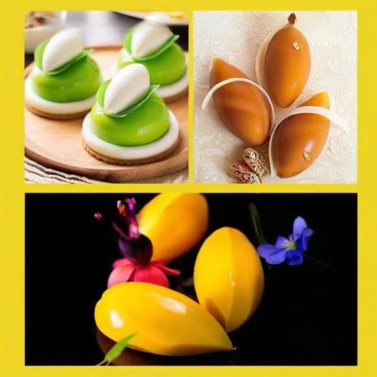 12-Cavity Mango Jelly Mousse Cake & Ice Cream Silicone Mold For DIY Chocolate And Fondant by bashfashion