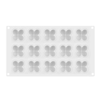 15-Cavity Magic Cube Silicone Mousse Cake Mold Fondant Candle Mold(White) by bashfashion