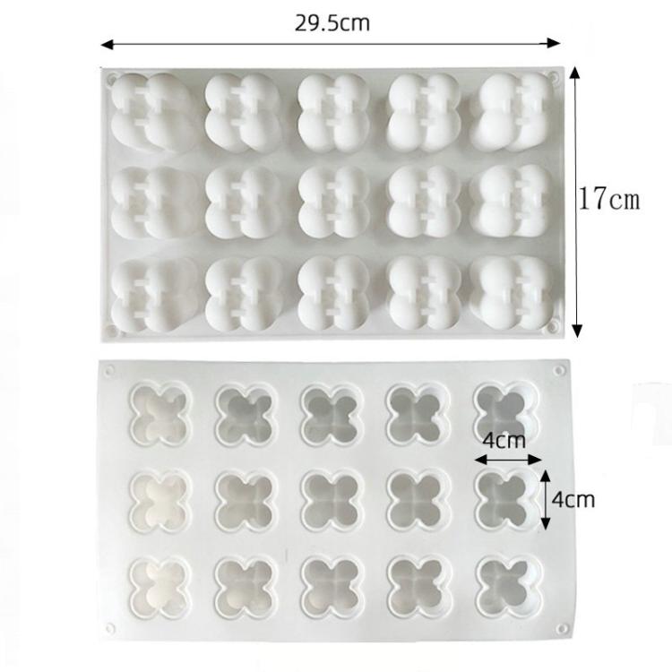 15-Cavity Magic Cube Silicone Mousse Cake Mold Fondant Candle Mold(White) by bashfashion