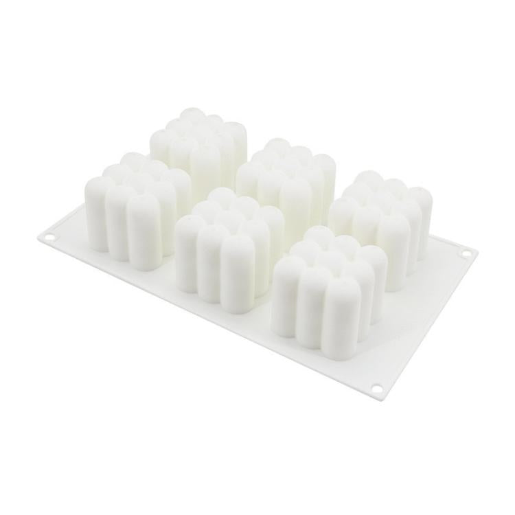 6-Cavity 3D Magic Cube Silicone Mousse Cake Mold Fondant Candle Mold(White) by bashfashion