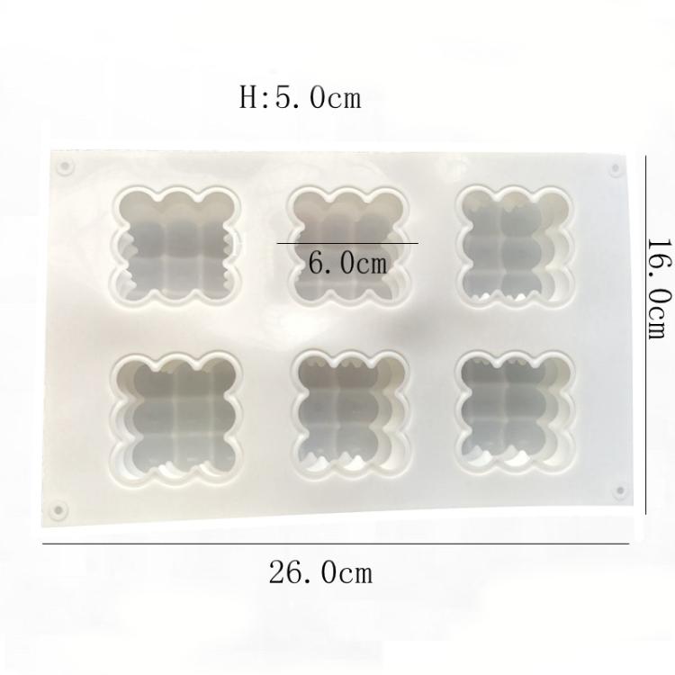 6-Cavity 3D Magic Cube Silicone Mousse Cake Mold Fondant Candle Mold(White) by bashfashion