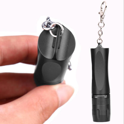 Small LED Portable Flashlight With Keychain(Black) by bashfashion