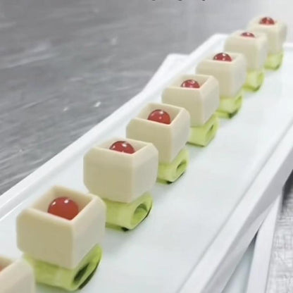 28-Cavity Concave Goose Liver Mousse Cake Mold 3D Small Square Chocolate Silicone Mould(White) by bashfashion