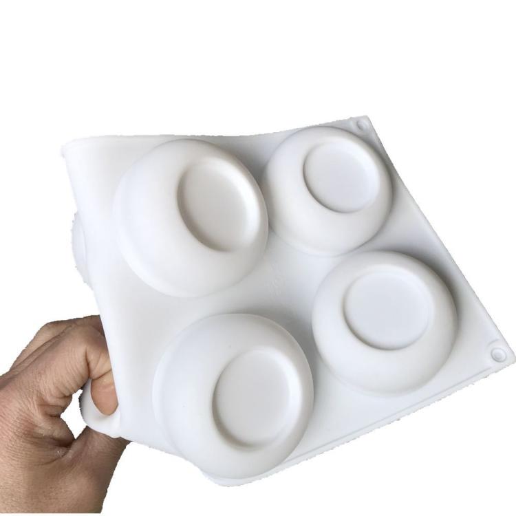 6-Cavity Round Concave Flower Pots Mousse Mold Silicone Dessert Cake Mold by bashfashion