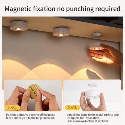 RGB Magnetic Puck Light Rechargeable LED Under Cabinet Light With Remote Control by bashfashion