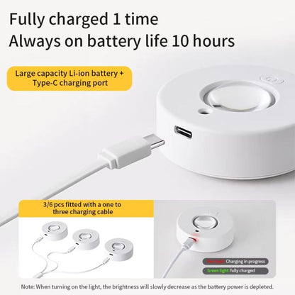 RGB Magnetic Puck Light Rechargeable LED Under Cabinet Light With Remote Control by bashfashion