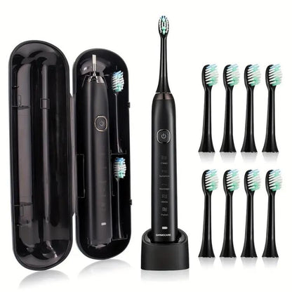 Sarmocare S100 IPX7 Waterproof Portable Sonic Electric Toothbrush with 8-brush Heads(Black) by Sarmocare