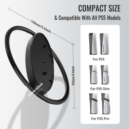 For PS5 / PS5 Slim / PS5 Pro Game Console Desktop Vertical Stand Non-Slip Base(Silver) by bashfashion