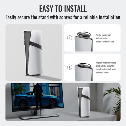 For PS5 / PS5 Slim / PS5 Pro Game Console Desktop Vertical Stand Non-Slip Base(Black) by bashfashion