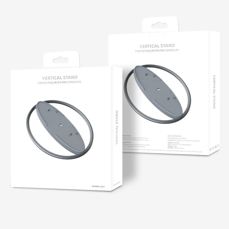 For PS5 / PS5 Slim / PS5 Pro Game Console Desktop Vertical Stand Non-Slip Base(Gray) by bashfashion