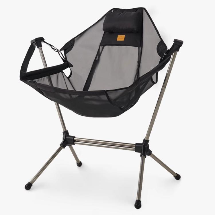 Naturehike Outdoor Folding Rocking Chair Portable Recliner Chair Leisure Camping Picnic Swing Chair(Black Mesh) by Naturehike