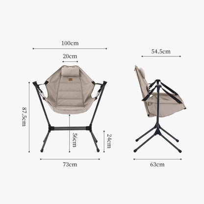 Naturehike Outdoor Folding Rocking Chair Portable Recliner Chair Leisure Camping Picnic Swing Chair(Green) by Naturehike