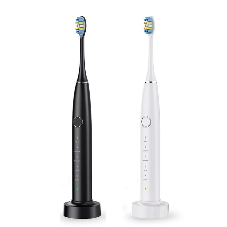 IPX7 Waterproof Portable Rechargeable Sonic Wireless Electric Toothbrush with 6-brush Heads(White) by bashfashion