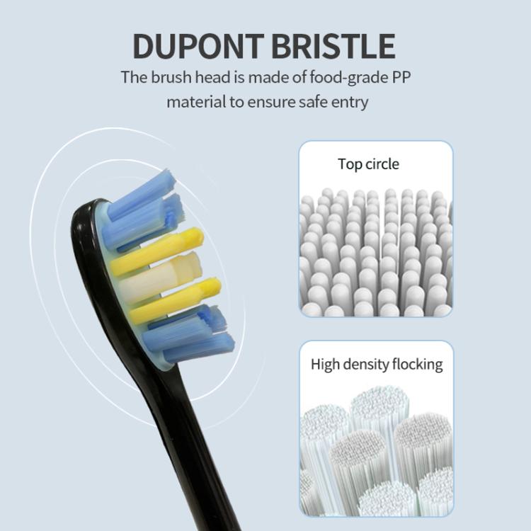 IPX7 Waterproof Portable Rechargeable Sonic Wireless Electric Toothbrush with 6-brush Heads(White) by bashfashion