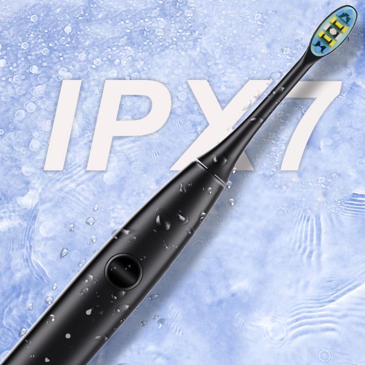 IPX7 Waterproof Portable Rechargeable Sonic Wireless Electric Toothbrush with 6-brush Heads(Black) by bashfashion