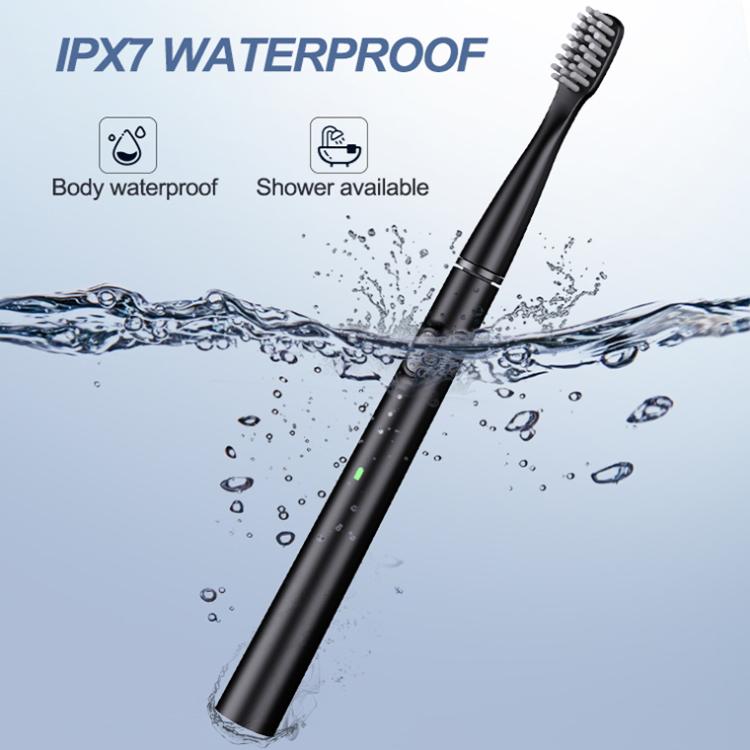 M200 IPX7 Waterproof Smart Timing Portable Electric Toothbrush with 6-brush Heads(White) by bashfashion