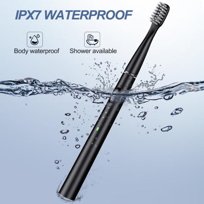 M200 IPX7 Waterproof Smart Timing Portable Electric Toothbrush with 6-brush Heads(White) by bashfashion