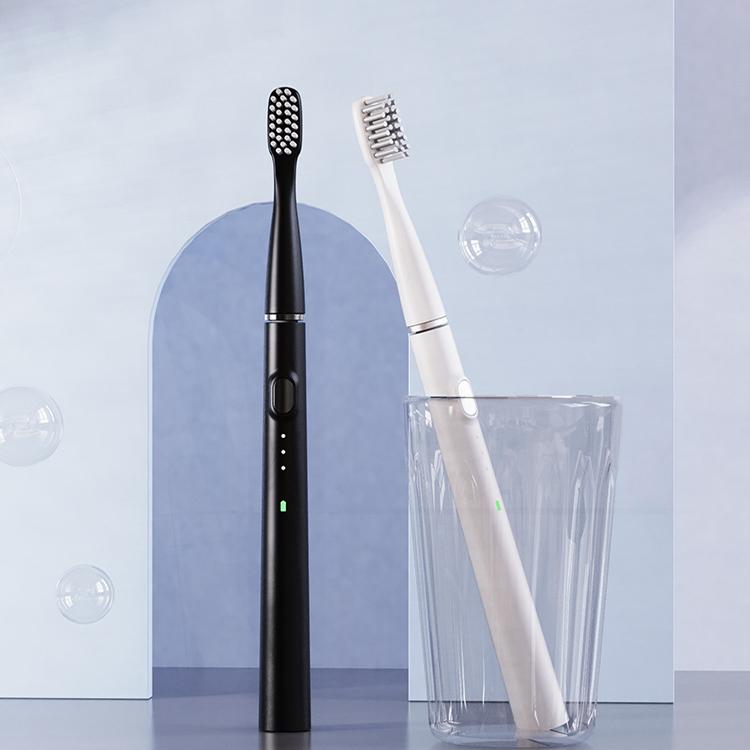 M200 IPX7 Waterproof Smart Timing Portable Electric Toothbrush with 6-brush Heads(Black) by bashfashion