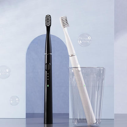 M200 IPX7 Waterproof Smart Timing Portable Electric Toothbrush with 6-brush Heads(Black) by bashfashion