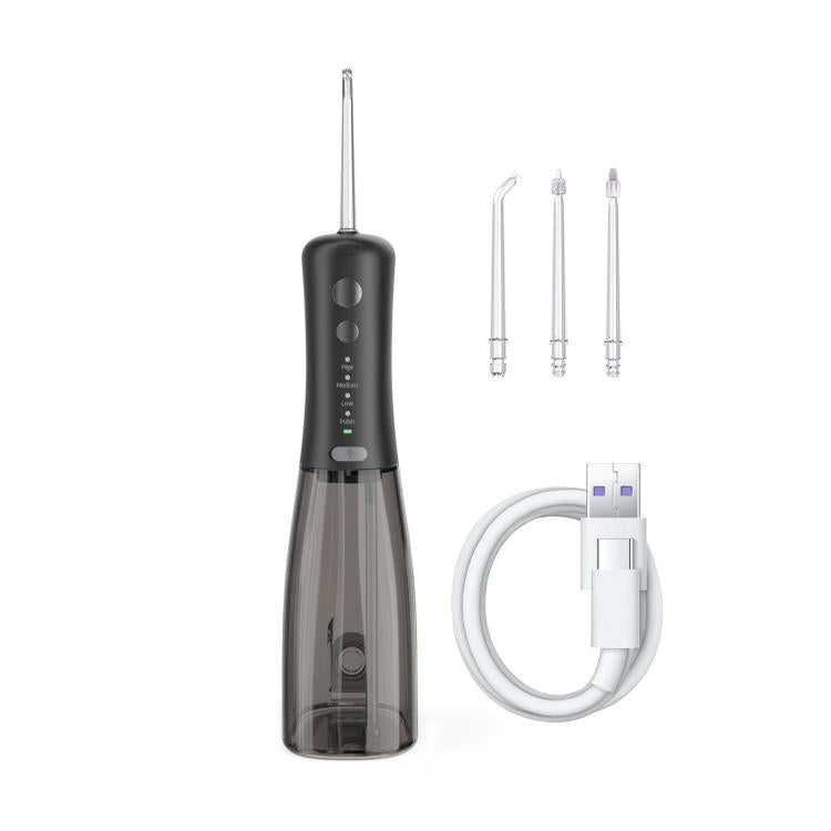 F500 IPX7 Waterproof 350ml Rechargeable Portable Handheld Pulse Electric Flosser(Black) by bashfashion