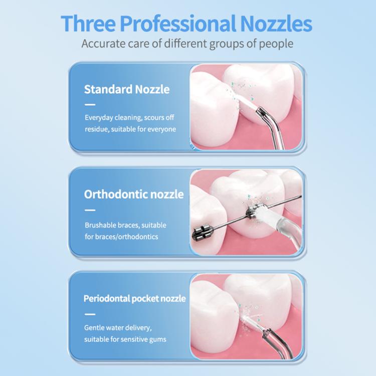 F500 IPX7 Waterproof 350ml Rechargeable Portable Handheld Pulse Electric Flosser(Black) by bashfashion