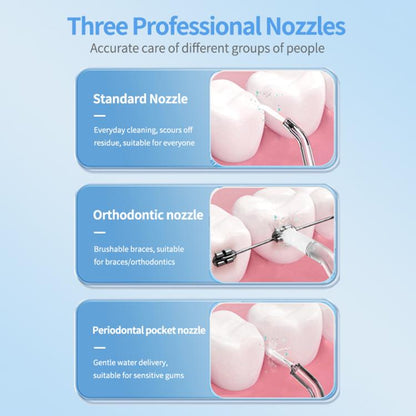 F500 IPX7 Waterproof 350ml Rechargeable Portable Handheld Pulse Electric Flosser(Black) by bashfashion