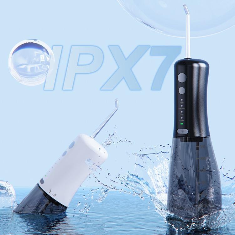 F500 IPX7 Waterproof 350ml Rechargeable Portable Handheld Pulse Electric Flosser(Black) by bashfashion