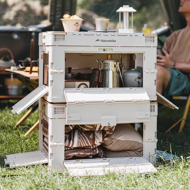 Naturehike Outdoor Large Capacity Folding Storage Box Portable Camping Table, Spec: 52L Light Gray by Naturehike