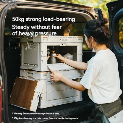 Naturehike Outdoor Large Capacity Folding Storage Box Portable Camping Table, Spec: 52L Light Gray by Naturehike