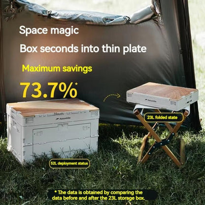 Naturehike Outdoor Large Capacity Folding Storage Box Portable Camping Table, Spec: 52L Light Gray by Naturehike