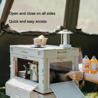 Naturehike Outdoor Large Capacity Folding Storage Box Portable Camping Table, Spec: 52L Light Gray by Naturehike