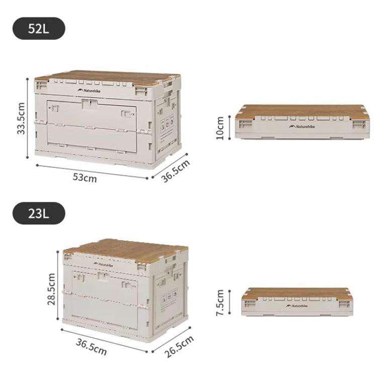 Naturehike Outdoor Large Capacity Folding Storage Box Portable Camping Table, Spec: 52L Light Gray by Naturehike