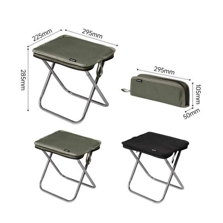 Naturehike Folding Stool Portable Outdoor Camping Aluminum Chair(Black) by Naturehike