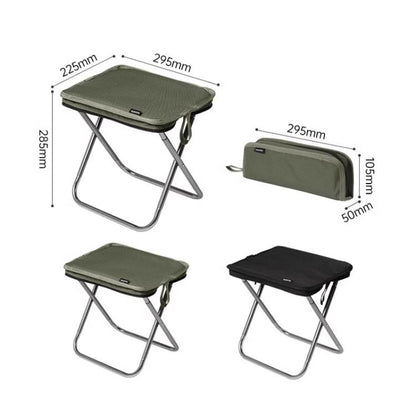 Naturehike Folding Stool Portable Outdoor Camping Aluminum Chair(Black) by Naturehike