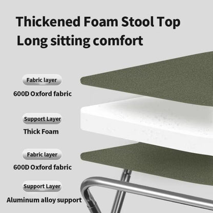 Naturehike Folding Stool Portable Outdoor Camping Aluminum Chair(Black) by Naturehike