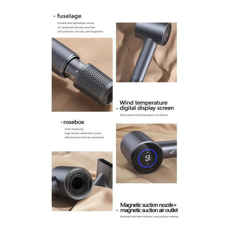 D3 110000 High Speed Smart Constant Temperature Negative Ion Hair Dryer, Color: UK Plug Gray by bashfashion