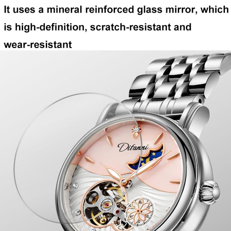 Dulunwe 6023C 30m Waterproof Fully Automatic Mechanical Watch, Color: Rose Gold Steel Strap Green by Dulunwe