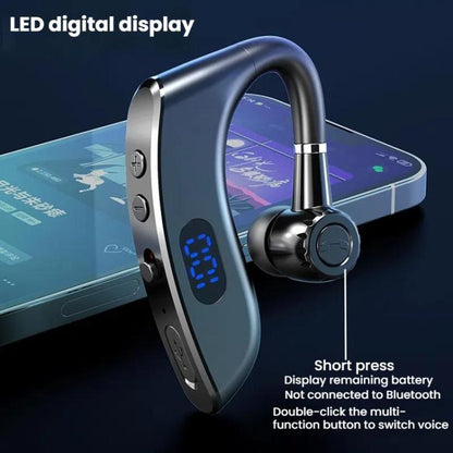 V18 On-Ear Business Digital Display Bluetooth Earphone(Bagged) by bashfashion