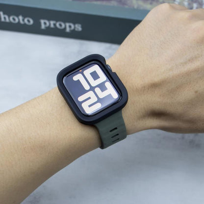 For Apple Watch Ultra 49mm Sport Loop Silicone Watch Strap + TPU Protective Case Set(Black) by bashfashion