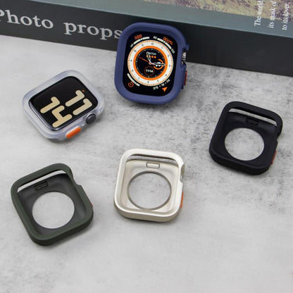 For Apple Watch Ultra 49mm Sport Loop Silicone Watch Strap + TPU Protective Case Set(Starlight) by bashfashion