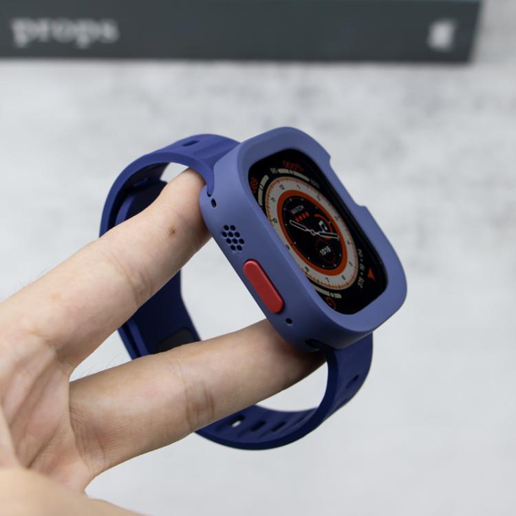 For Apple Watch Ultra 49mm Sport Loop Silicone Watch Strap + TPU Protective Case Set(Starlight) by bashfashion