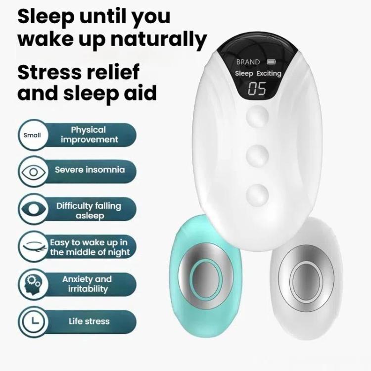 Smart Handheld Sleep Instrument Microcurrent Relief Insomnia Anxiety Therapy Portable Fast Sleeping Massager(Black) by bashfashion