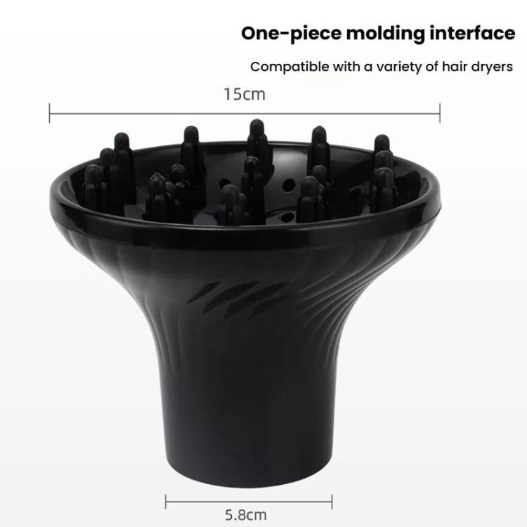 Hair Dryer Diffuser Hair Salon Styling Hair Dryer Cover Curler Large Wind Hood(Black Classic) by bashfashion