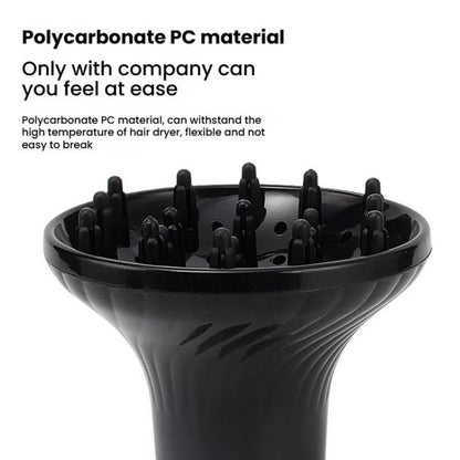 Hair Dryer Diffuser Hair Salon Styling Hair Dryer Cover Curler Large Wind Hood(Black Classic) by bashfashion