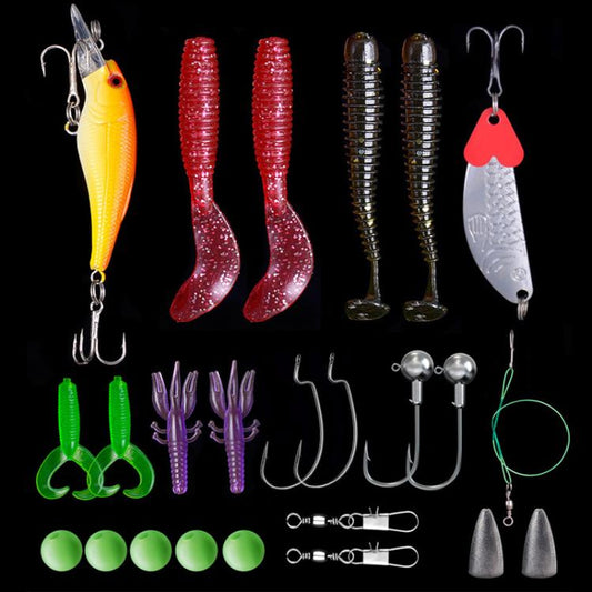 25-in-1 Outdoor Fishing Gear Bionic Bait Luya Sequin Bait Set by bashfashion