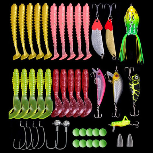 46-in-1 Outdoor Fishing Gear Bionic Bait Luya Sequin Bait Set by bashfashion